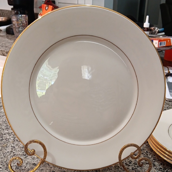 Lenox Hayworth Gold Rimmed Dinner Plates Set Of 5